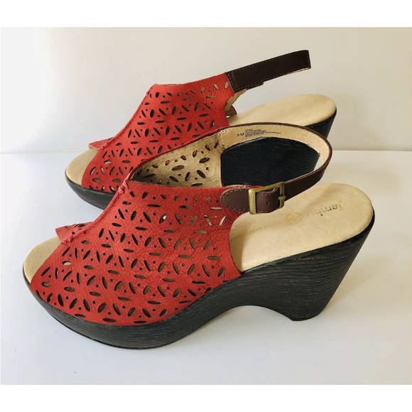 JAMBU WOMEN'S SANDALS SIZE 9M RED SLINBACK VERA RED WEDGE SANDALScj16 - Picture 6 of 9